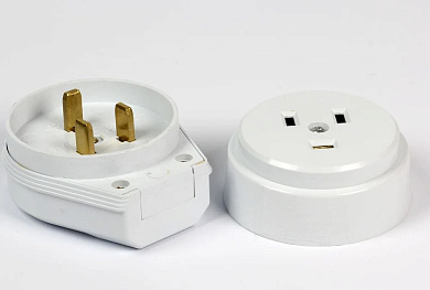 Разъем Smartbuy, для плиты 32А 250В 2P+PE (ОУ) пластиковый белый