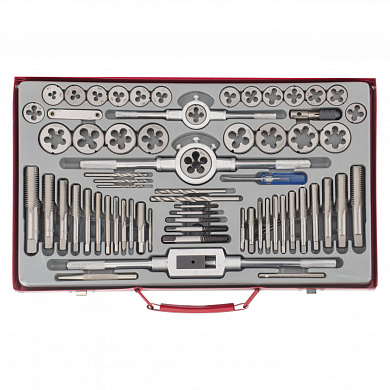 Набор метчиков и плашек М2-М20, 65 шт., метал. кейс Matrix