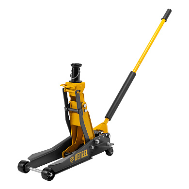 Домкрат гидравлический подкатной, 2/3 т, 98-770 мм, быстрый подъем, низ. подхват, проф, SUV Denzel 