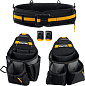 Пояс монтажника KRAFTOOL KBS-3L в комплекте: пояс монтажника и 2 большие сумки