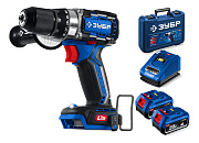 Бесщеточная дрель-шуруповерт ЗУБР 20 В, 70 Н·м, 2 АКБ LMS (4 А·ч)
