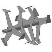 Фреза лепестковая вал S24, D390 мм. шир. раб. части 355 мм.(4 ряда) дл. втулки 82 мм.