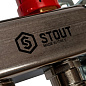 Коллектор из нержавеющей стали STOUT (полностью укомплектованный) с расходомерами 6 контуров