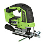 Лобзик акк. Greenworks GD24JS120, 24V, б/щет, 120 мм, 0-3500/мин, 4-ст.маятник, алю.подошва,LED,1х2А