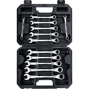 Набор ключей комбинированных гаечных трещоточных ЗУБР 12 шт, 8 - 19 мм