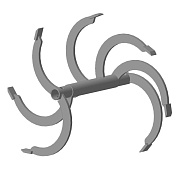 Фреза спиральная вал 30 мм. D470 мм. шир. раб. части 400 мм. (7 зубов) втулка с двух сторон