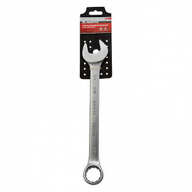 Ключ комбинированный, 27 мм, CrV, матовый хром Matrix