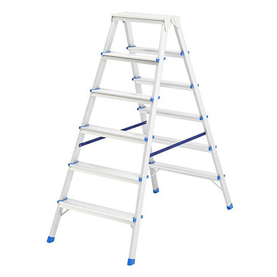 Стремянка двусторонняя 6 ступеней, алюминиевая, Россия, Сибртех