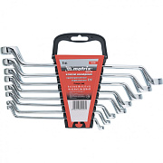 Набор ключей накидных 8 шт, 6-22мм, CrV, Elliptical, зеркальное хромирование Matrix Master