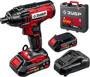 Винтоверт аккумуляторный ЗУБР 18В, 2 АКБ (2Ач), в кейсе, ударный ГВЛ-255-22