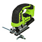 Лобзик акк. Greenworks GD24JS120, 24V, б/щет, 120 мм, 0-3500/мин, 4-ст.маятник, алю.подошва,LED,1х2А