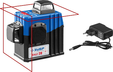 Нивелир лазерный ЗУБР КРЕСТ 2D 2х360°, 20м/70м, точн. +/-0,3 мм/м