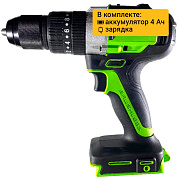 Дрель-шуруповерт ударная акк. Greenworks GD24DD60, 24V, б/щет, 30/60Нм,1х4Ач,ЗУ,кор (3704107CUB)