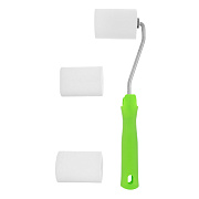 Набор: валик "ПОРОЛОН" с ручкой + 2 шубки, 65 мм, D - 42 мм, D ручки - 6 мм Сибртех