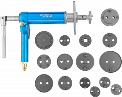 Приспособление с пневматическим приводом для возврата поршней дисковых тормозных механизмов в наборе