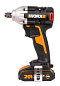 Гайковерт аккумуляторный WORX WX272, 20В, бесщеточный, 2Ач x2, кейс