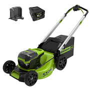 Газонокосилка самоходная, аккумуляторная Greenworks GD60LM51SP, 60V (51 см) бесщеточная, c АКБ 4АЧ и