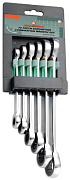 Набор ключей гаечных накидных трещоточных на держателе, 8-19 мм, 6 предметов Jonnesway