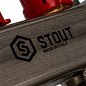 Коллектор из нержавеющей стали STOUT (полностью укомплектованный) с расходомерами 9 контуров