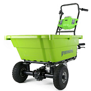 Тележка садовая самоходная Greenworks G40GCK4 40V 7400007UB (106 л) аккумуляторная с 4 Ач аккумулято