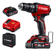Бесщеточная ударная дрель-шуруповерт ЗУБР 20 В, 65 Н·м, 2 АКБ LMS (2 А·ч)