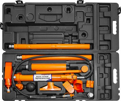 Набор гидравлического инструмента для кузовного ремонта 10 т. 17 предметов Ombra