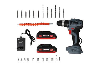 Аккумуляторный бесщеточный  шуруповерт с набором PROFIPOWER MKBL-18BT