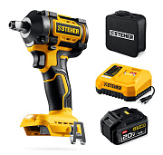 Бесщеточный ударный гайковерт STEHER 20 В, 350 Н·м, 1 АКБ LMS (4 А·ч)