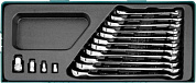 Набор ключей гаечных комбинированных трещоточных с аксессуарами, 8-19 мм в ложементе, 15 предметов Jonnesway