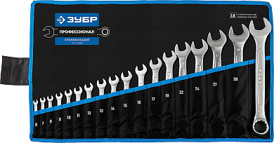 Набор комбинированных гаечных ключей ЗУБР 18 шт, 6 - 32 мм