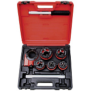 Набор клуппов 1/4"-1/2"-3/4"-1"-1,25"+ плашкодержатель с трещоткой, 8 предм.// Matrix