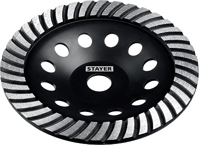 Сегментированная алмазная шлифовальная чашка STAYER Турбо, d 180 мм