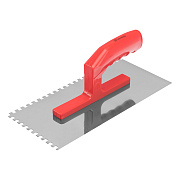 Гладилка стальная, 280 х 130 мм, зеркальная полировка, пластмас. ручка, зуб 6 х 6 мм Matrix