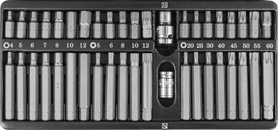 Набор вставок-бит 10 мм DR с переходниками, 42 предмета Jonnesway
