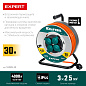 Силовой удлинитель на стальной катушке EXPERT KRAFTOOL ПВС 3х2.5 30м 4000Вт IP44