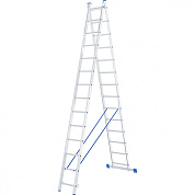 Лестница, 2 х 14 ступеней, алюминиевая, двухсекционная Сибртех