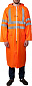 Плащ-дождевик ЗУБР 11617-56, сигнальный цвет, нейлоновый на молнии, размер 56-58