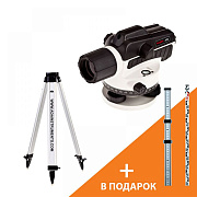 КОМПЛЕКТ Нивелир ADA Ruber-X32 С ПОВЕРКОЙ + Рейка ADA STAFF 3 + Штатив на клипсах ADA Light