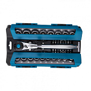 Набор торцевых головок, трещотка 120 зубьев, 36 предметов, 1/2",3/8”, CrV Gross
