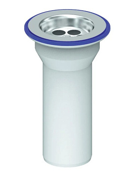 Выпуск литой 1 1/2 (д.40) с винтом 6*70 и чашкой н/ж