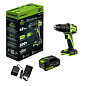 Дрель-шуруповерт акк. Greenworks DD345, 24V, б/щет, 27/45 Нм,13мм,1х4Ач,ЗУ,кор (3708307CUB)