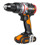 Дрель-шуруповерт ударная аккумуляторная WORX WX354.9, 20В, 60Нм, бесщеточная, без АКБ и ЗУ