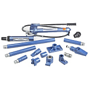 Растяжка гидравлическая, 10 т, набор из 16 предметов, 7 сменных насадок, в пласт. кейсе// Stels