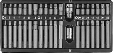 Набор вставок-бит 10 мм DR с переходниками, 40 предметов Jonnesway