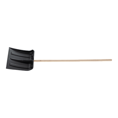 Лопата для уборки снега пластиковая, без планки, 350х350х1445 мм, дерев. черенок// Произведено в РФ