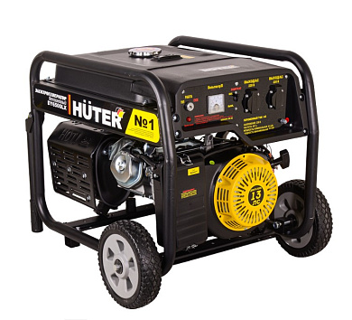 Генератор бензиновый HUTER DY6500LX с колесами и аккумулятором