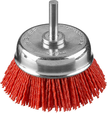 Щетка чашечная для дрели, нейлоновая проволока с абразивным покрытием, 75мм ЗУБР