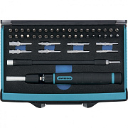 Отвертка с набором бит и торцевых головок для точных работ, гибкий привод., 48 штук, CrMo// Gross