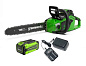 Цепная пила аккумуляторная Greenworks GD40CS18, 40V, 40 см, бесщет,  до 1,8 КВт, с 1хАКБ 8Ач и ЗУ