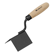 Кельма угловая, 80 х 60 х 60 мм, стальная, для внешних углов, деревянная рукоятка Сибртех